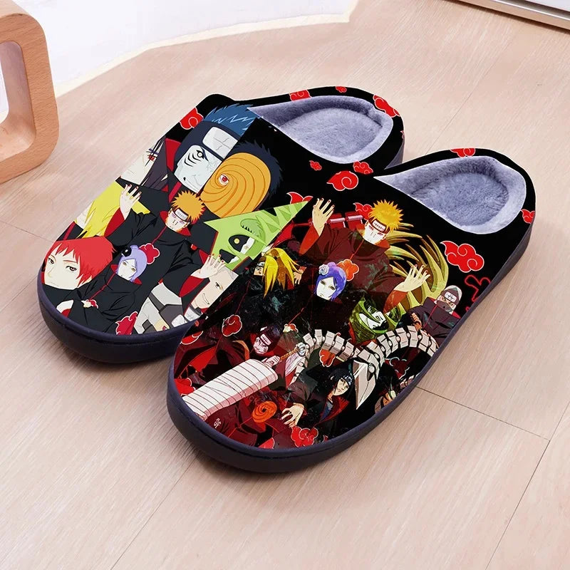 Naruto Anime Winter Plush Slippers – Itachi, Kakashi & Sasuke Indoor Cosplay Shoes