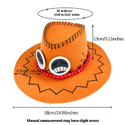 One Piece Portgas D. Ace LED Cowboy Hat – Neon Glowing Cosplay Prop