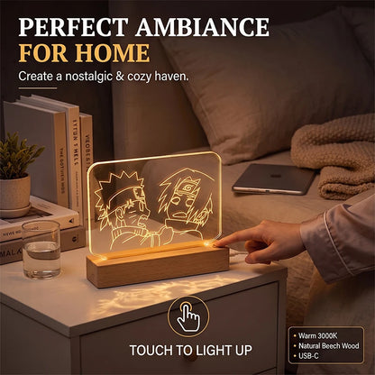 Naruto Sasuke 3D Multilayer Acrylic LED Lamp – Dynamic Motion Effect Night Light