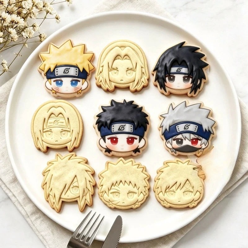 Naruto Anime Character Cookie Cutters & Biscuit Molds – DIY Baking Stamp Set
