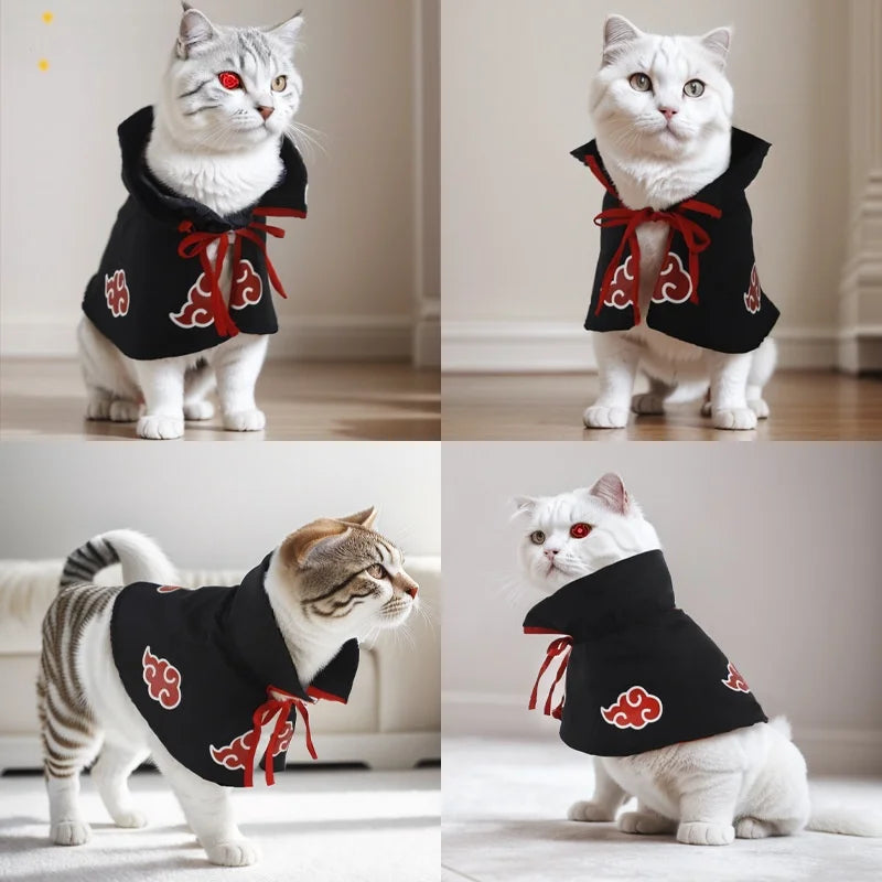 Naruto Shinobi Pet Cosplay Cloak – Akatsuki & Hokage Costume for Cats & Dogs