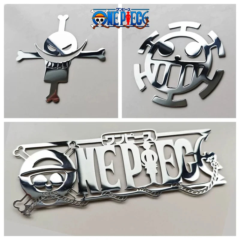 One Piece 3D Metal Car Emblem Decal – Chrome Anime Auto & Laptop Sticker