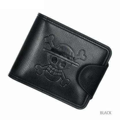 One Piece Luffy Straw Hat Pirates Leather Bifold Wallet – Short Multi-Card Holder