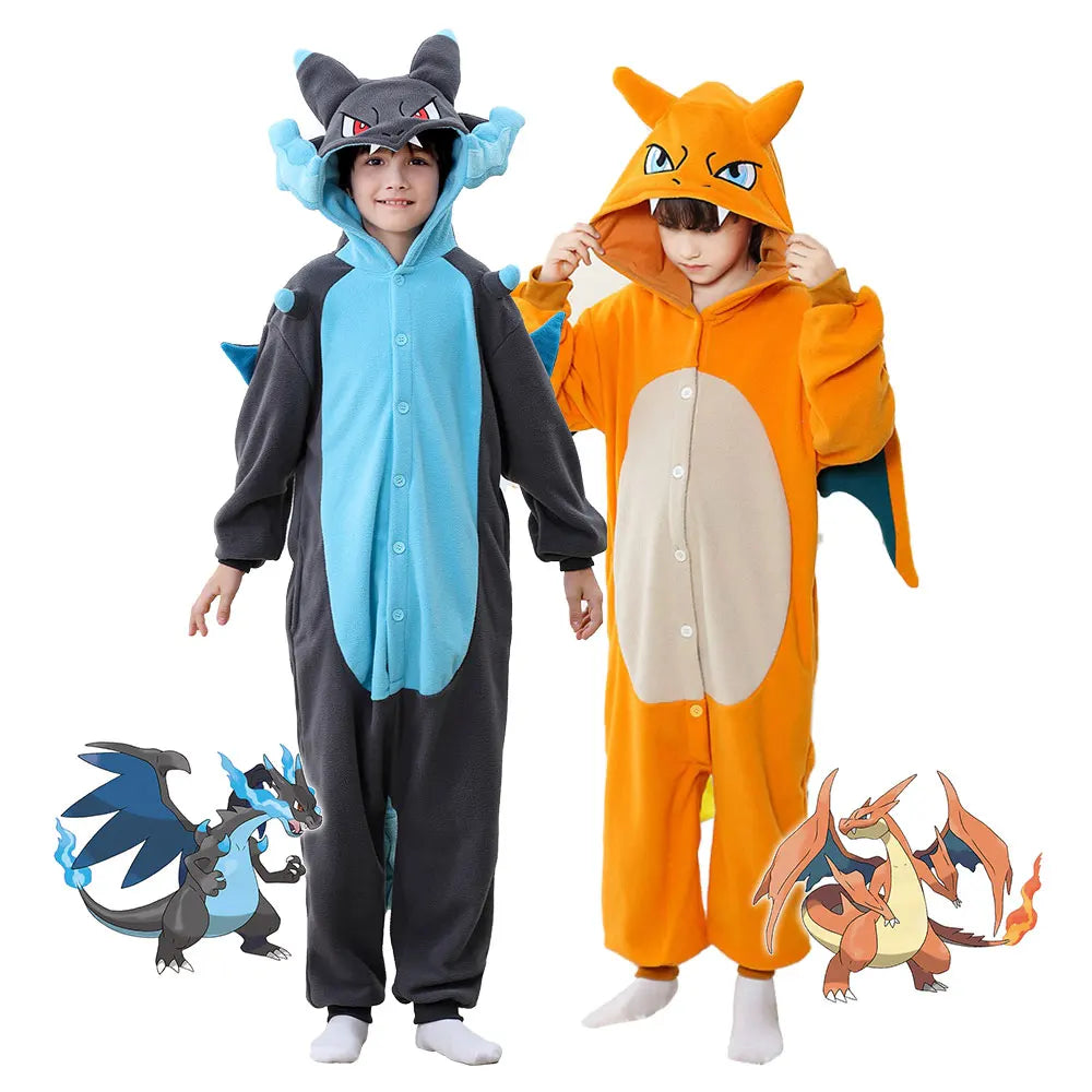 Pokemon Charizard Anime Kigurumi Onesie – Kids Cosplay Jumpsuit Pajamas
