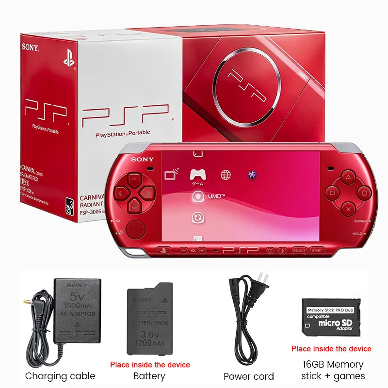 Sony PSP 3000 Handheld Console (PSP-3006) – Retro PlayStation Portable (Refurbished) + Free Games