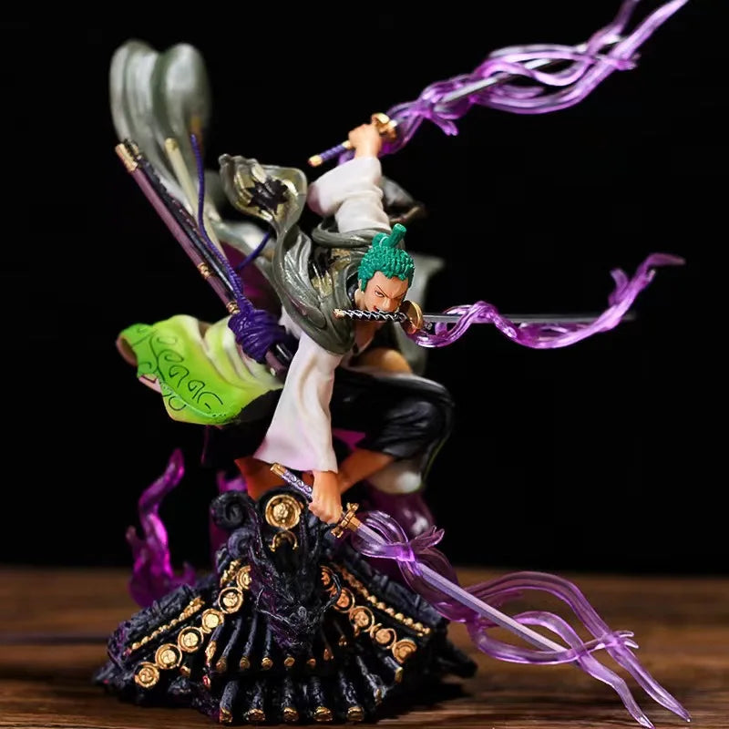 One Piece Roronoa Zoro Three Sword Style Action Figure – 22cm Roof Scene PVC Collectible Statue