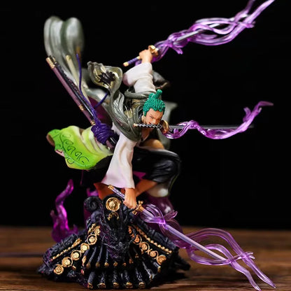 One Piece Roronoa Zoro Three Sword Style Action Figure – 22cm Roof Scene PVC Collectible Statue