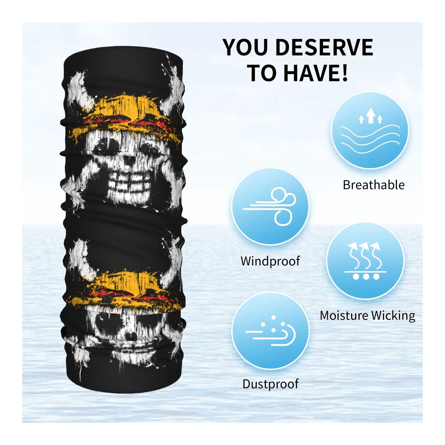 One Piece Anime Bandana Neck Gaiter – Seamless Balaclava Face Mask Scarf