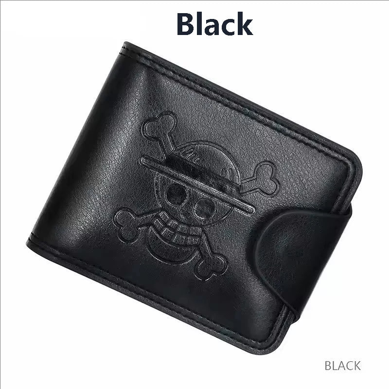 One Piece Luffy Straw Hat Pirates Leather Bifold Wallet – Short Multi-Card Holder