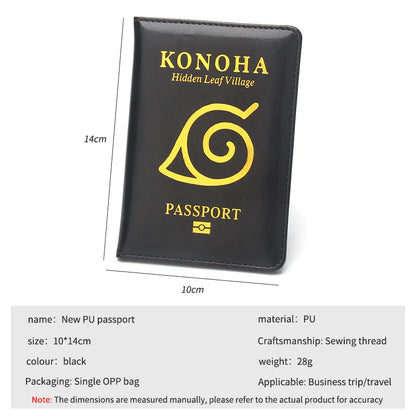 Naruto Konohagakure Hidden Leaf Village Anime Passport Cover – Travel Wallet Case