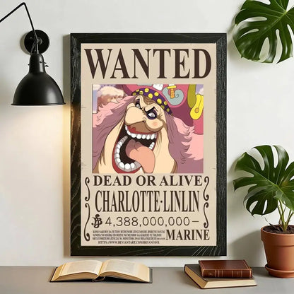 One Piece Anime Wanted Poster Canvas Wall Art – High-Definition Unframed Print