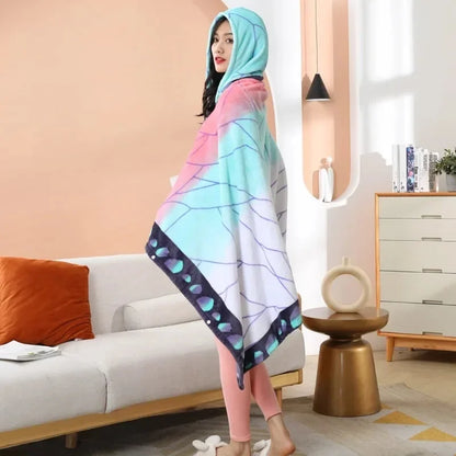 Demon Slayer Wearable Blanket & Bathrobe – Kimetsu no Yaiba Cozy Cosplay Shawl Gown