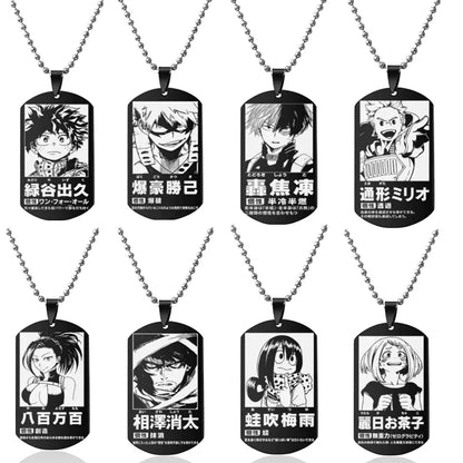 My Hero Academia Dog Tag Necklace – Stainless Steel Anime Character Pendant