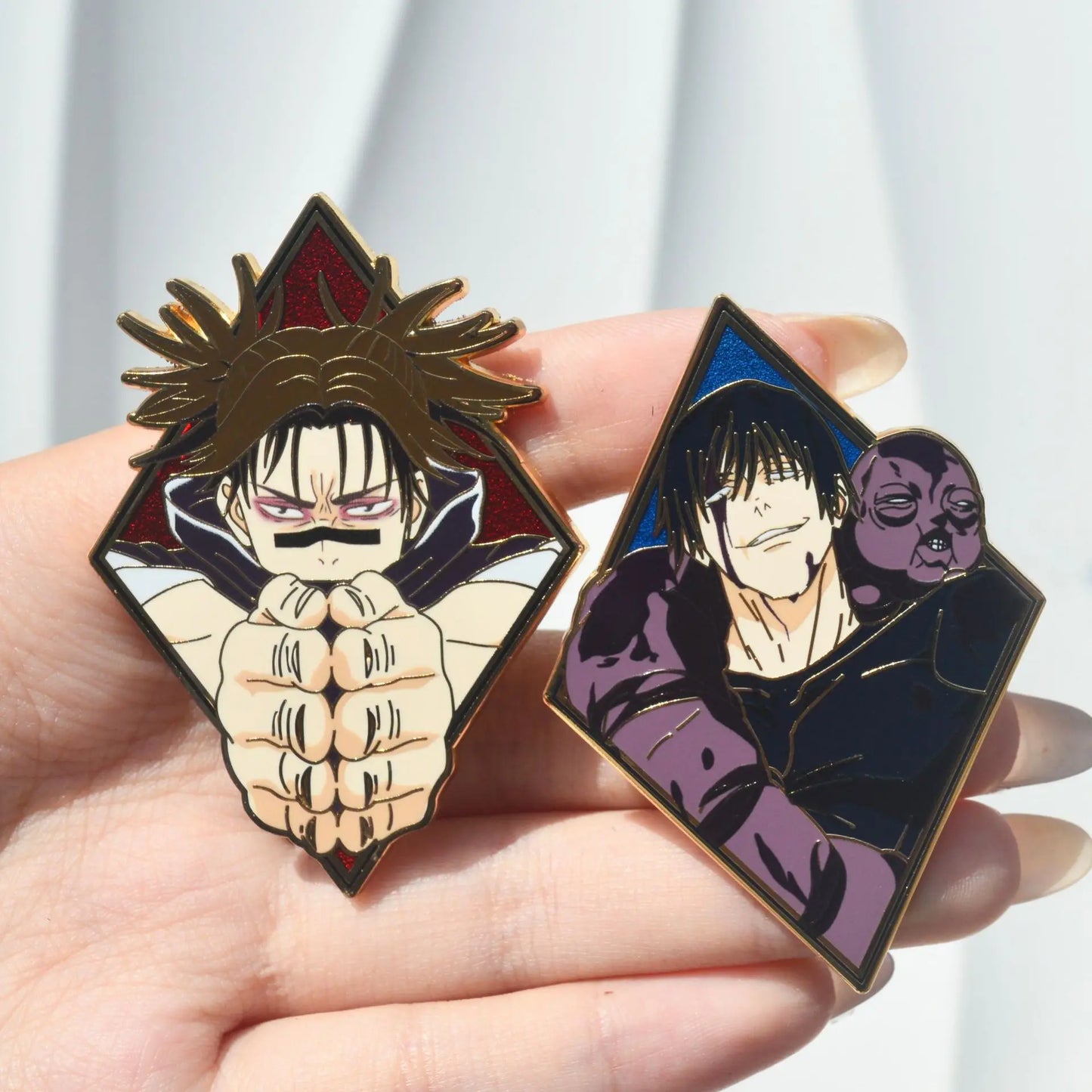 Jujutsu Kaisen Enamel Pin Badge Set – Gojo, Sukuna, Toji & Megumi Brooches