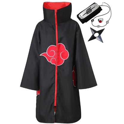 Akatsuki Cosplay Cloak Robe – Itachi Uchiha Cape (Kids & Adults)