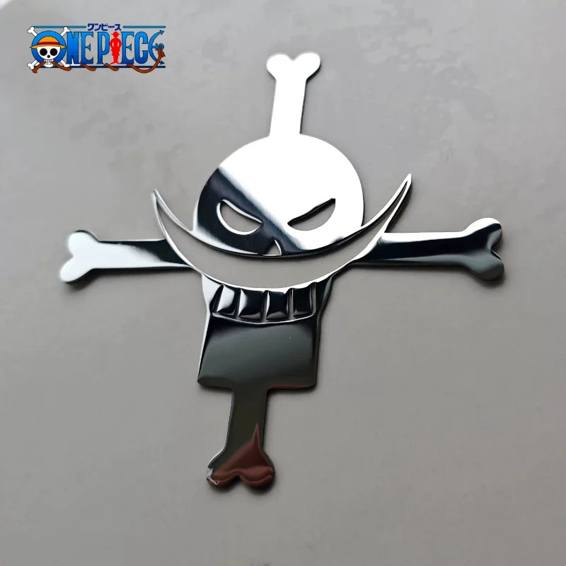 One Piece 3D Metal Car Emblem Decal – Chrome Anime Auto & Laptop Sticker