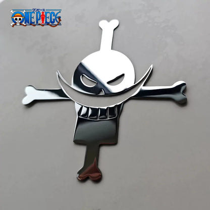 One Piece 3D Metal Car Emblem Decal – Chrome Anime Auto & Laptop Sticker