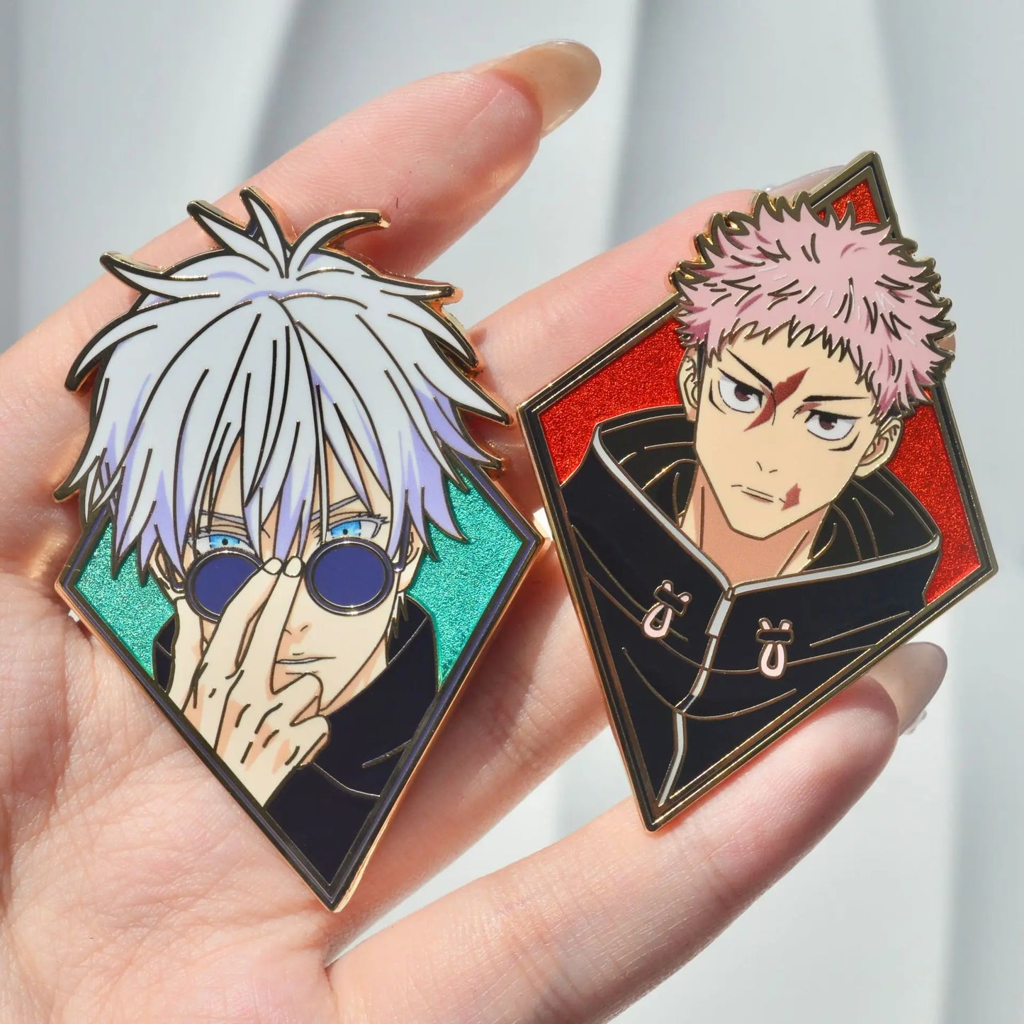 Jujutsu Kaisen Enamel Pin Badge Set – Gojo, Sukuna, Toji & Megumi Brooches