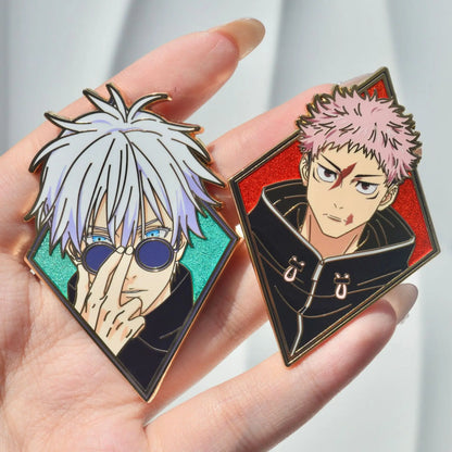 Jujutsu Kaisen Enamel Pin Badge Set – Gojo, Sukuna, Toji & Megumi Brooches