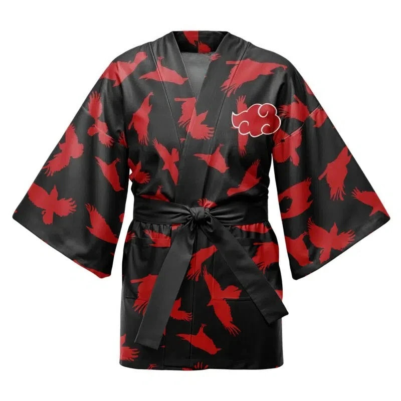 Naruto Flame Print Kimono Cardigan – Anime Haori Cosplay Streetwear Jacket