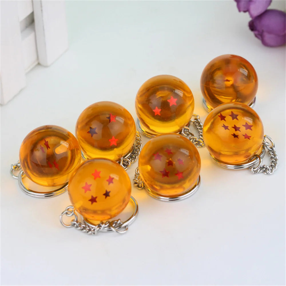 Dragon Ball Z 1-7 Star Resin Keychain & Pendant Set – Premium 3D Anime Dragon Ball Keyring Collectibles