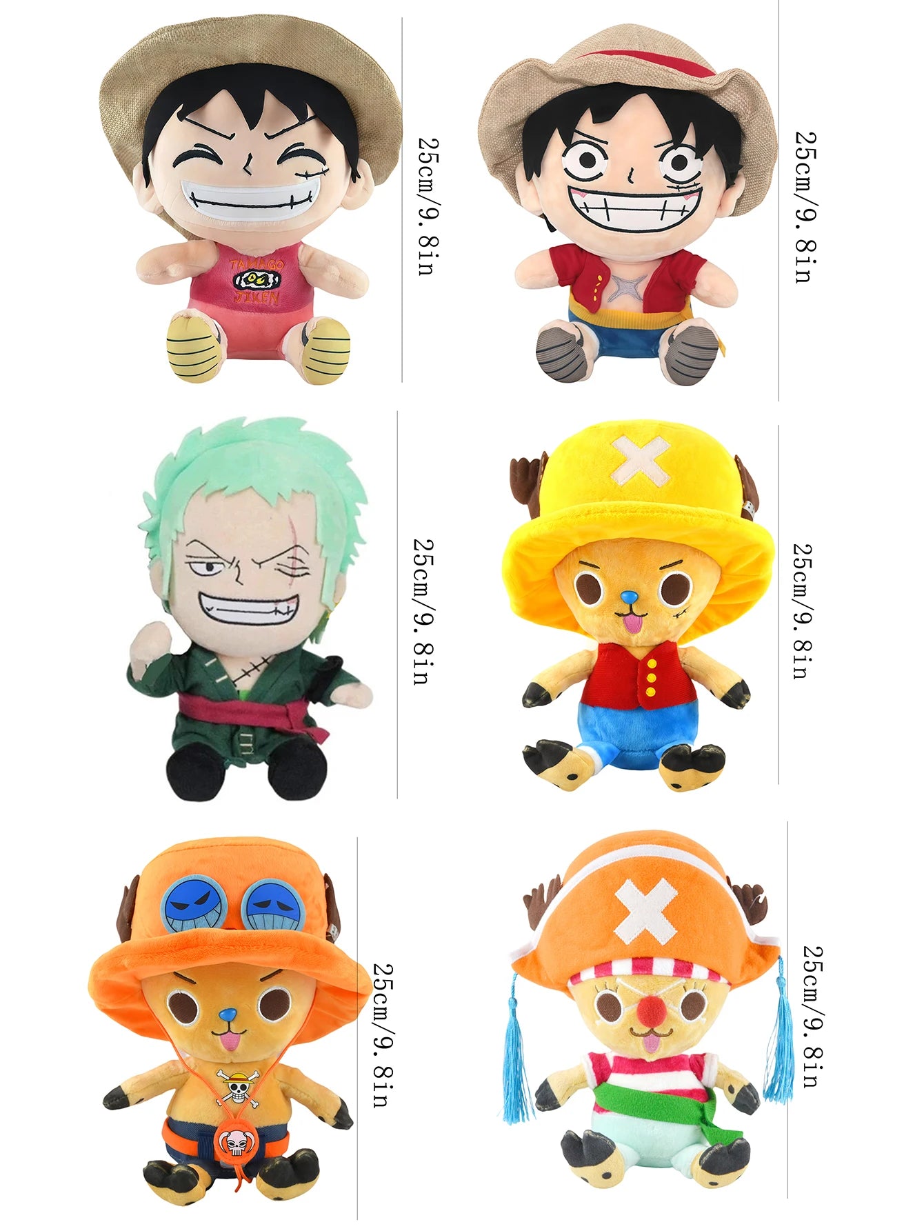 One Piece Chibi Plush Doll (25cm) – Soft Stuffed Anime Toy Figure