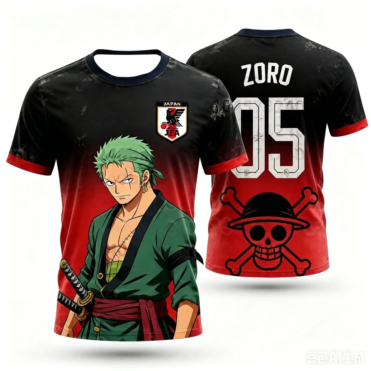 One Piece Japan Football Jersey T-Shirt – Quick-Dry Anime Soccer Kit