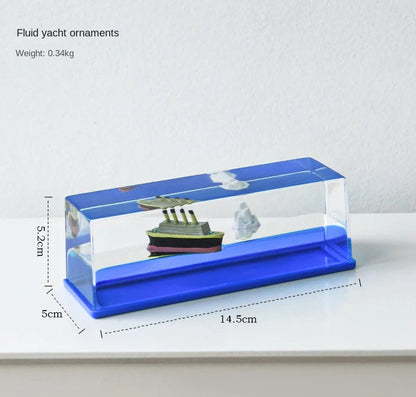 One Piece Floating Ship Liquid Wave Bottle – Thousand Sunny & Going Merry Desk Ornament