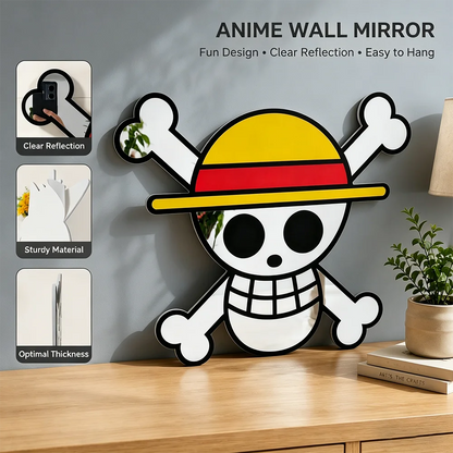 One Piece & Anime Acrylic Wall Mirror – HD UV Print Room & Gaming Decor