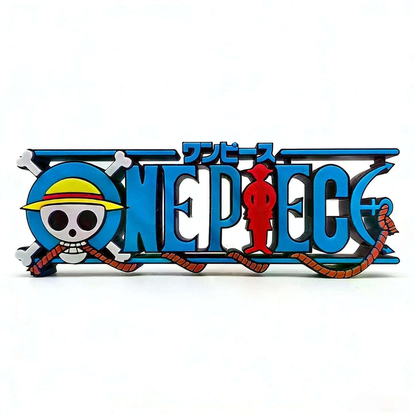 One Piece Straw Hat Skull Logo 3D Standing Sign – Anime Desk Display Ornament