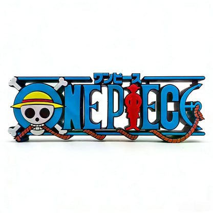 One Piece Straw Hat Skull Logo 3D Standing Sign – Anime Desk Display Ornament