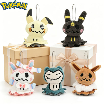 Mimikyu Eevee Plush Keychain PPokémon Mimikyu Cosplay Plush Keychain – Cute Anime Eeveelution & Snorlax Bag Pendantocket Monster Cos Eeveelution Snorlax Doll Anime Pendant For Fan Collectible Sylveon Present Decor