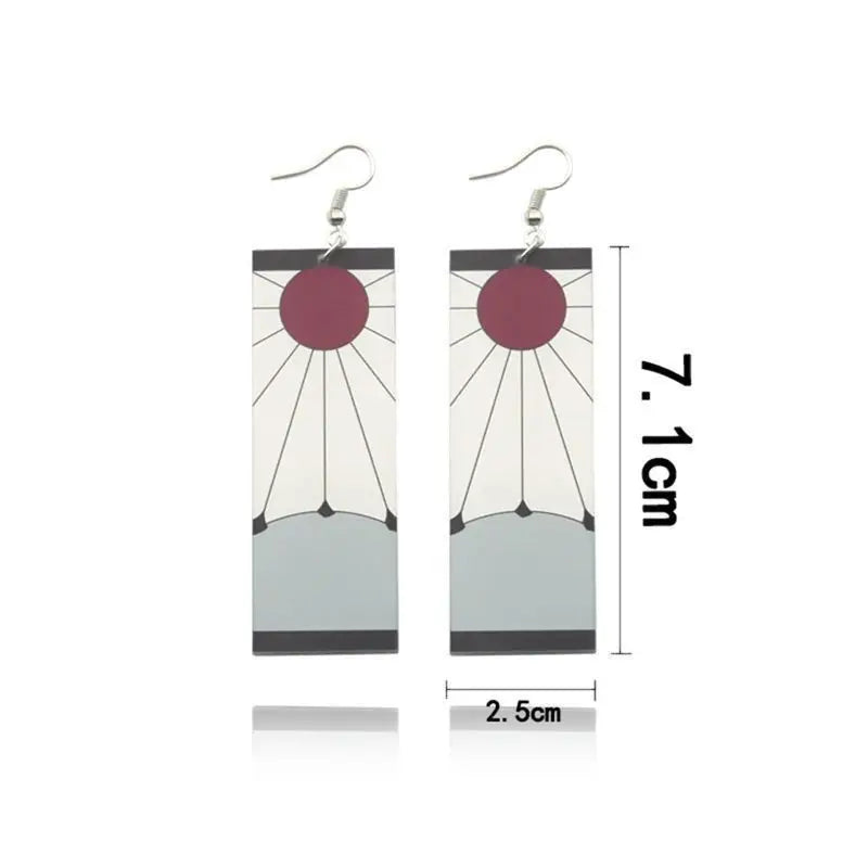 Demon Slayer Tanjiro Hanafuda Sun Earrings & Ear Clips