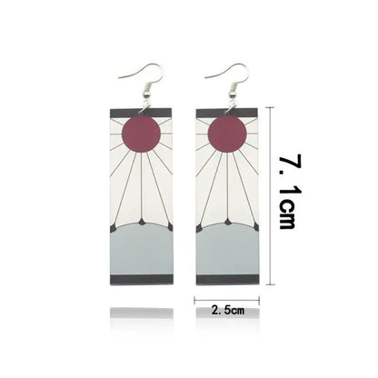 Demon Slayer Tanjiro Hanafuda Sun Earrings & Ear Clips