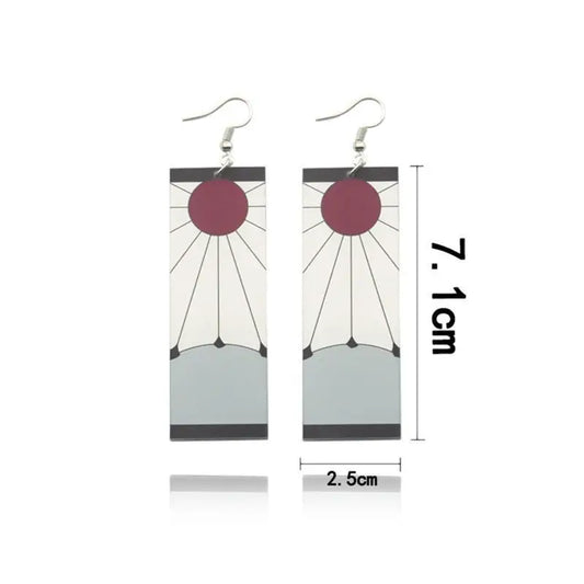 Demon Slayer Tanjiro Hanafuda Sun Earrings & Ear Clips