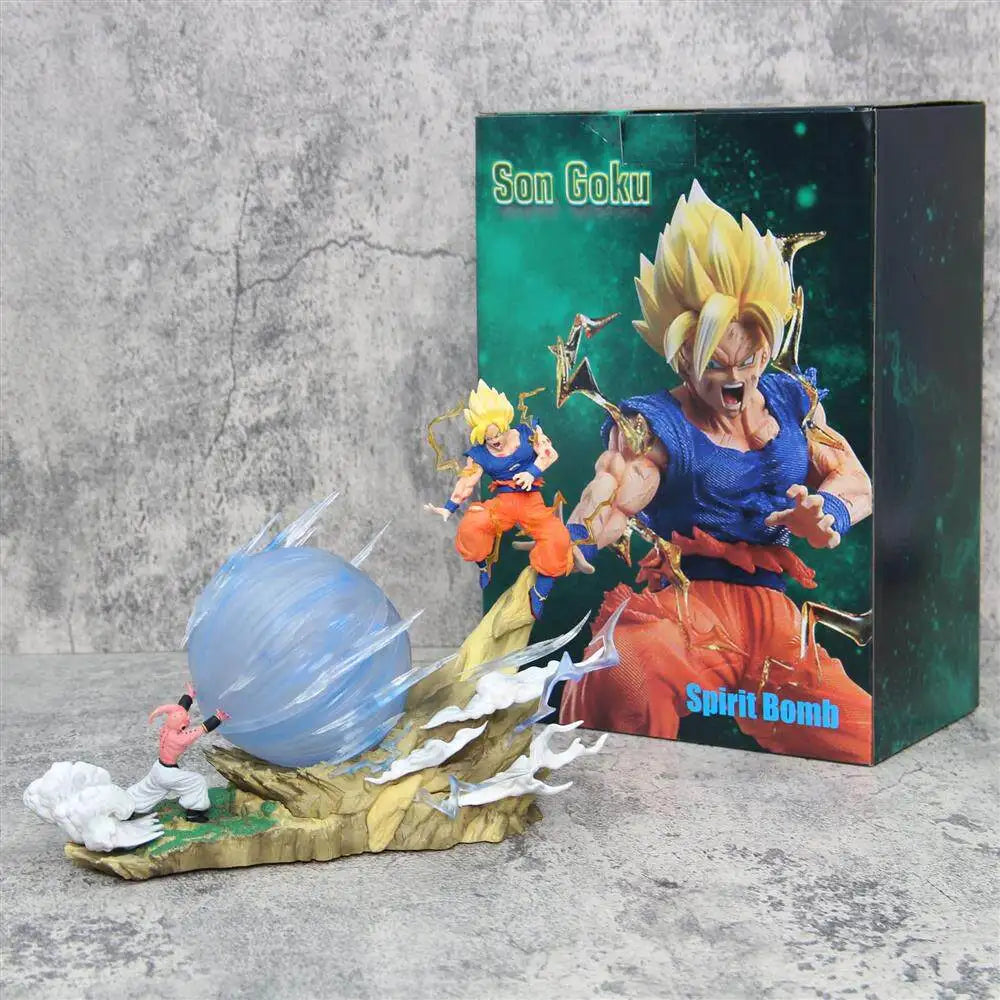 Dragon Ball Z Goku vs Kid Buu Battle Statue – 15cm Spirit Bomb Action Figure Scene Model