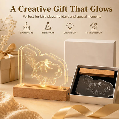 Pokémon Pikachu 3D Multilayer Acrylic LED Lamp – Dynamic Motion Effect Night Light