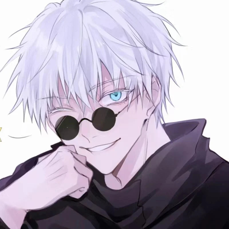 Jujutsu Kaisen Gojo Satoru Cosplay Sunglasses – Round Black Retro Eyewear