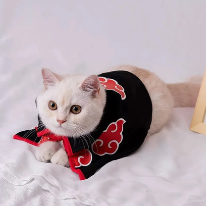 Naruto Shinobi Pet Cosplay Cloak – Akatsuki & Hokage Costume for Cats & Dogs