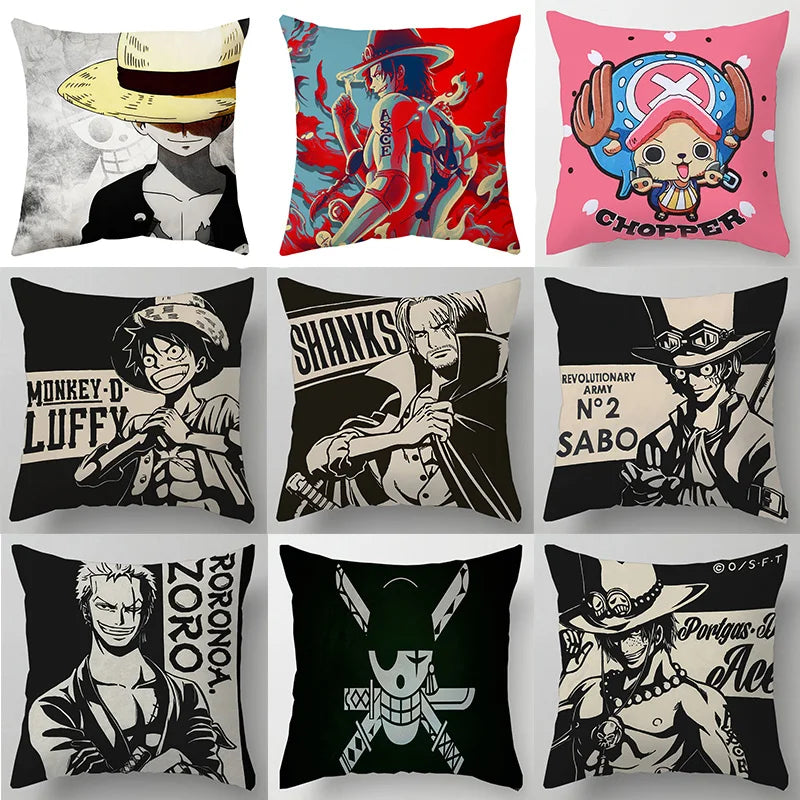 One Piece Anime Plush Square Throw Pillow Cover – 18"x18" (45x45 cm)