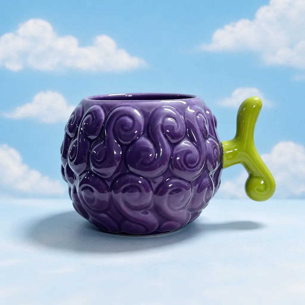 One Piece Devil Fruit Ceramic Mug – 21cm Gomu Gomu & Mera Mera Water Cup