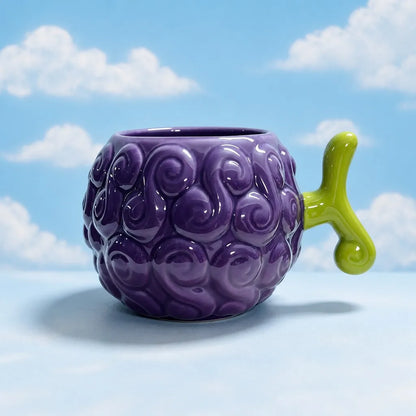 One Piece Devil Fruit Ceramic Mug – 21cm Gomu Gomu & Mera Mera Water Cup