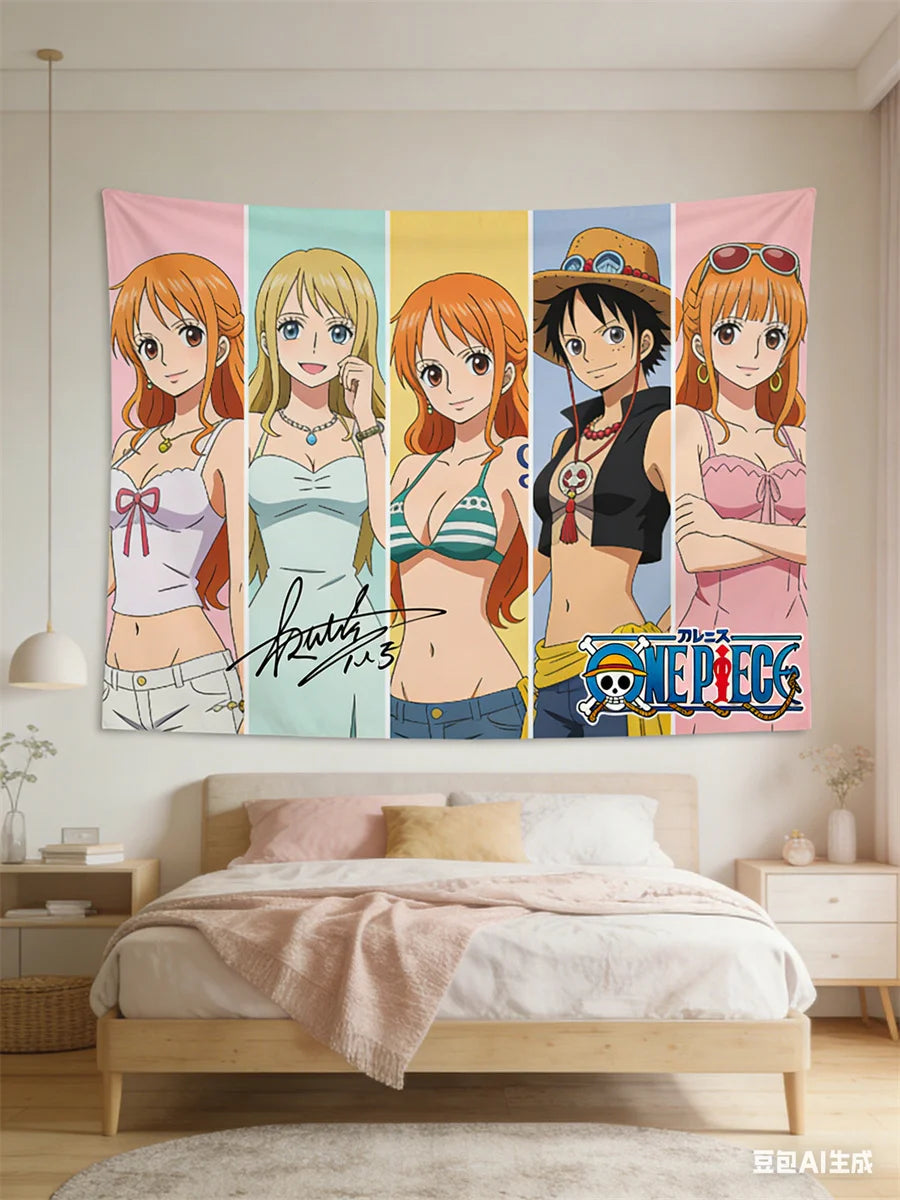 One Piece Anime Wall Tapestry – HD Printed Living Room & Dorm Wall Decor