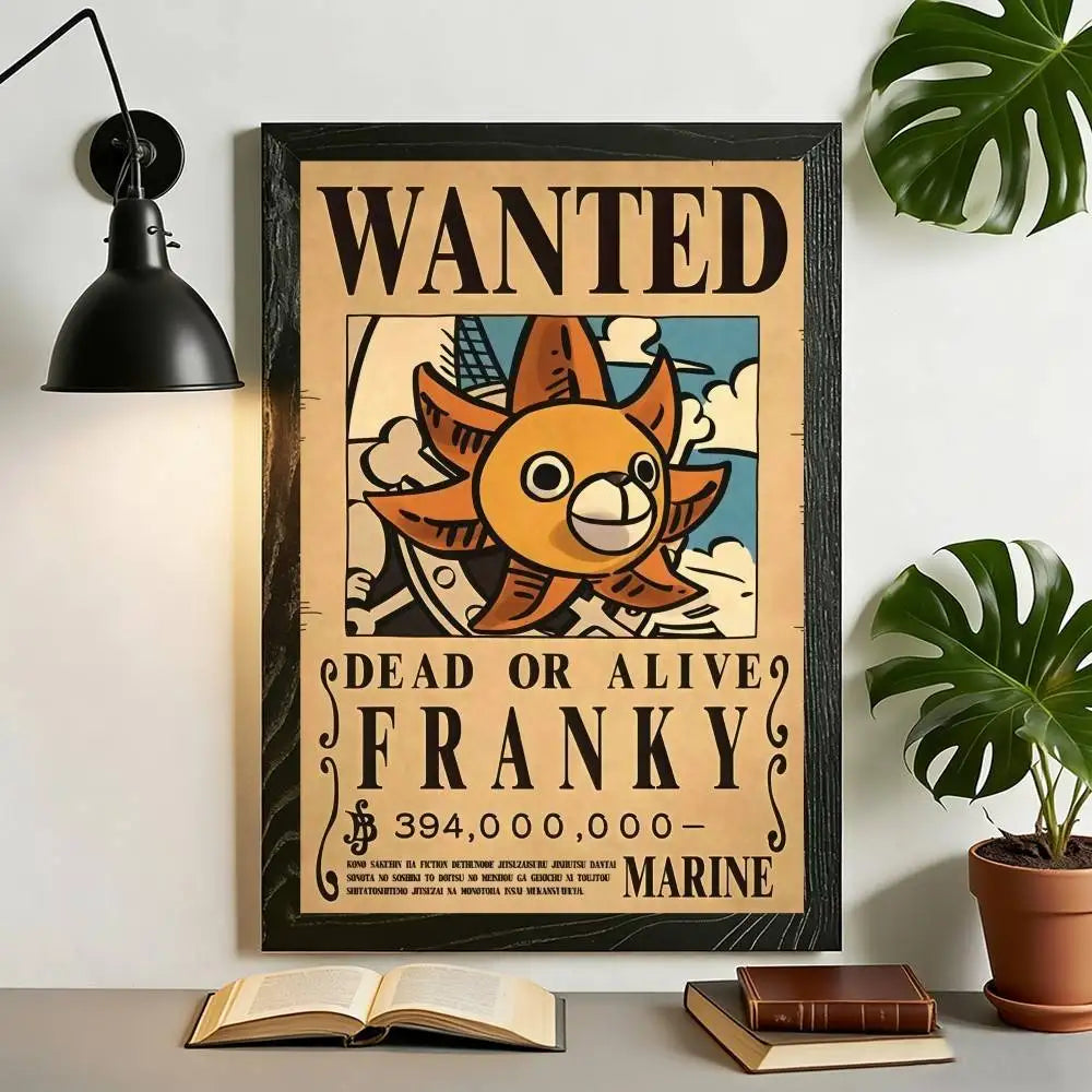 One Piece Anime Wanted Poster Canvas Wall Art – High-Definition Unframed Print
