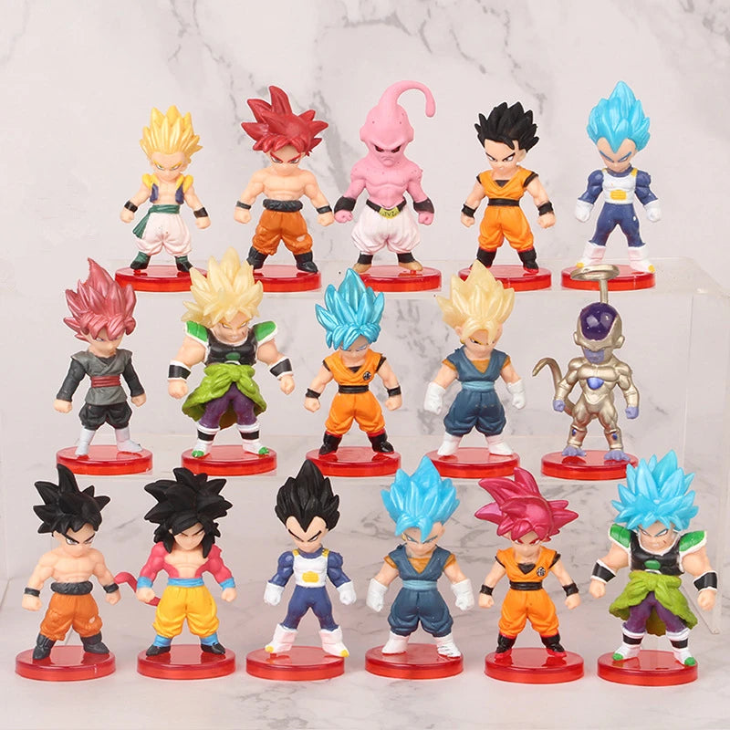 Dragon Ball Z Super Saiyan Action Figure Set (16-Piece) – 7cm Mini Anime Collectibles