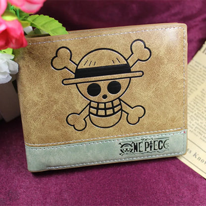 One Piece Bifold Short Wallet – Anime PU Leather Coin Purse & Card Holder