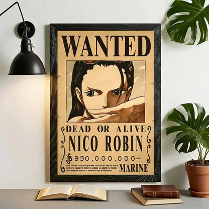 One Piece Anime Wanted Poster Canvas Wall Art – High-Definition Unframed Print