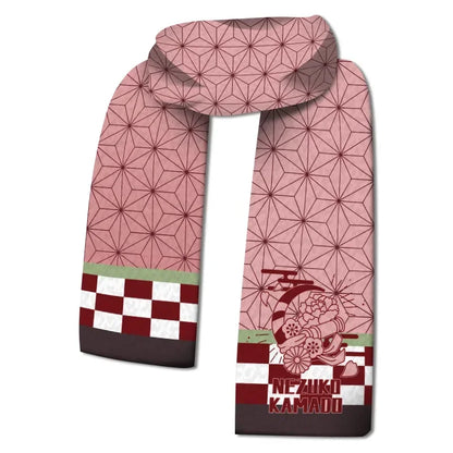 Demon Slayer Winter Cotton Scarf – Kimetsu no Yaiba Anime Warm Neck Scarf & Cosplay Gift