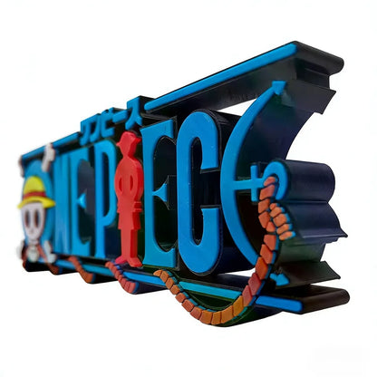 One Piece Straw Hat Skull Logo 3D Standing Sign – Anime Desk Display Ornament