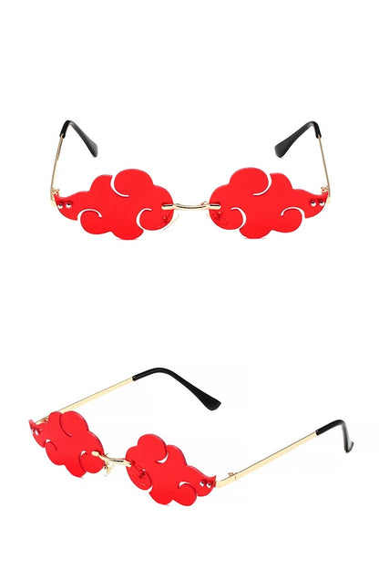 Naruto Akatsuki Red Cloud Sunglasses – Anime Retro Cloud Frame Streetwear Glasses